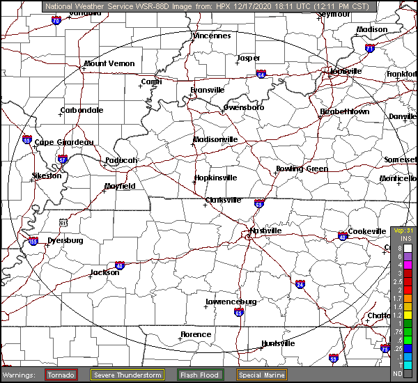 One Hour Precipitation Weather Radar for Clarksville TN, Fort Campbell KY, and Montgomery County Tennessee