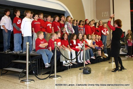 The Montgomery Central Elementary School's Honor Choir directed by Leslie Harrison