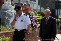 Brig. Gen. Stephen Townsend is overcome with emotion after taps was played