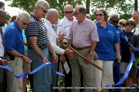 With the cutting of the Ribbon, the North Riverwalk Extension is officially opened
