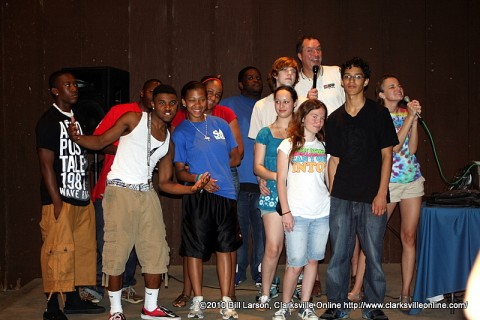 The group photo at the end of the evening. Several of the young people had already been picked up when this was taken