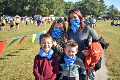 A visiting family masks up at the TSSAA Middle Cross County State Finals held in Clarksville in October 2020. (Visit Clarksville)