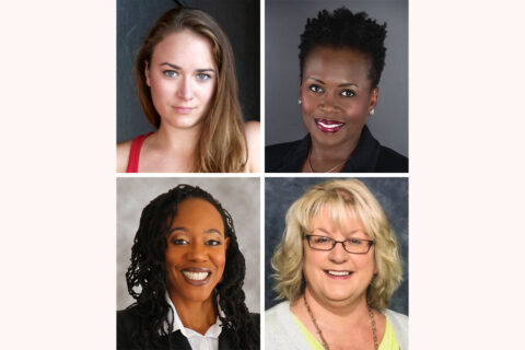 (Clockwise from top left) Emily Rourke, Kimberly Wiggins, Melissa Schaffner and Adriane Wiley-Hatfield star in Eve Ensler’s "The Vagina Monologues" in the Roxy Regional Theatre’s theotherspace, January 7th - January 15th.