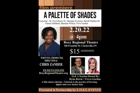 Film premiere of "A Palette Of Shades" to be held at the Roxy Regional Theatre, February 20th.