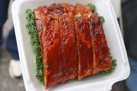 A Ribs entry at Hilltop Supermarket's 2024 Dwayne Byard Memorial BBQ Cook-Off. (Mark Haynes, Clarksville Online)