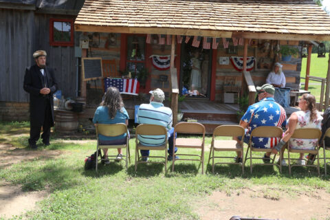President Abraham Lincoln giving a speech during Montgomery County Heritage Days at Historic Collinsville. (Mark Haynes, Clarksville Online)
