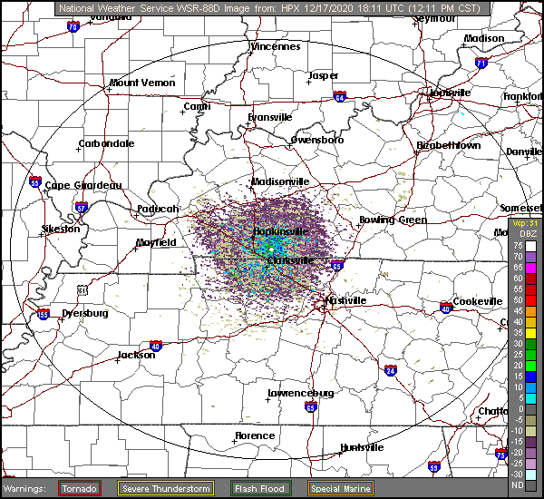 Composite Reflectivity Weather Radar for Clarksville TN Fort Campbell KY and Montgomery County Tennessee